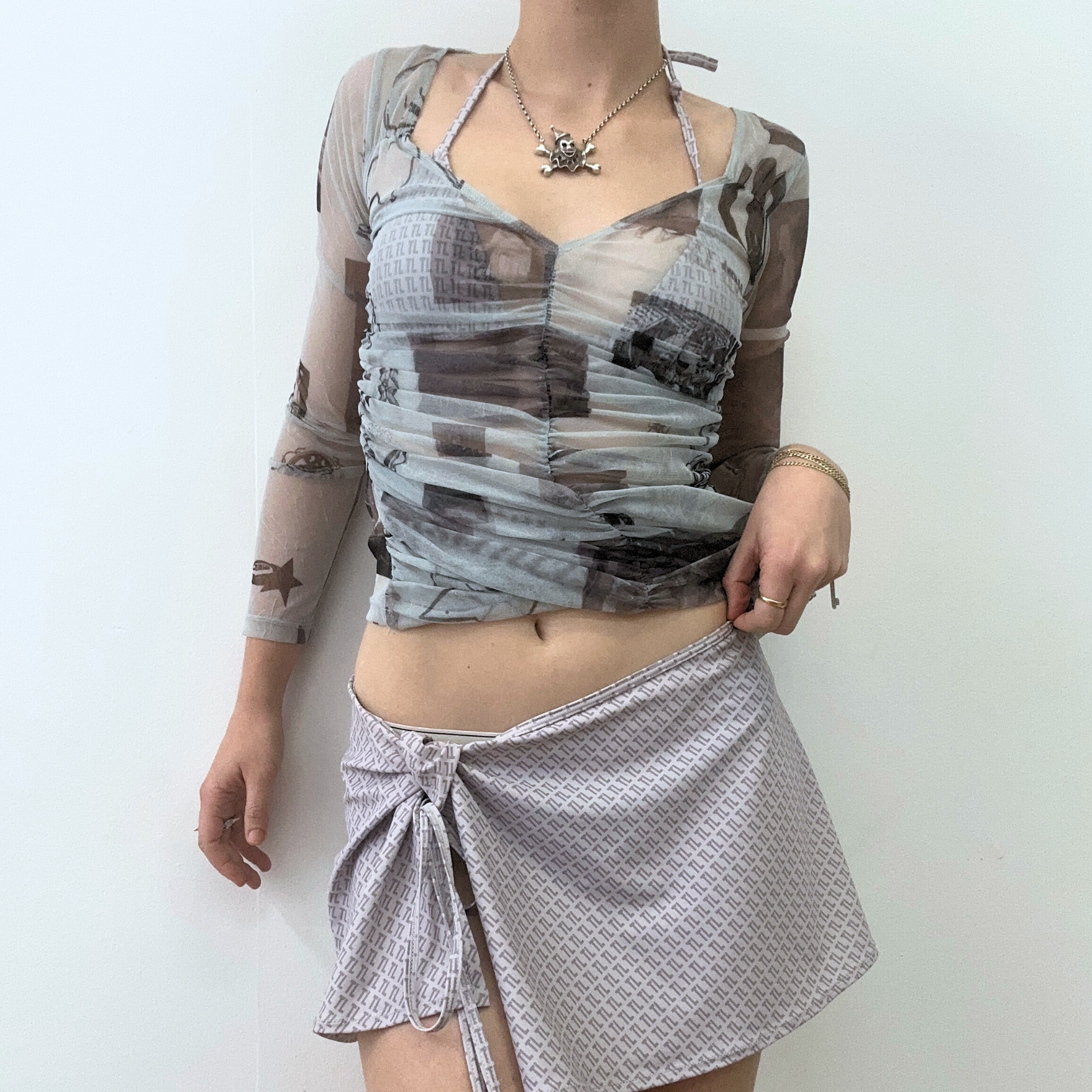 Sexy Sexy Top in Grey Mesh