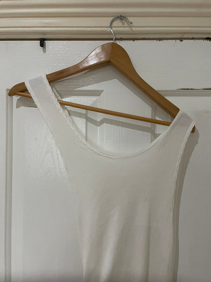 Multiway tank in white cotton rib FIT 1 (AW2023)