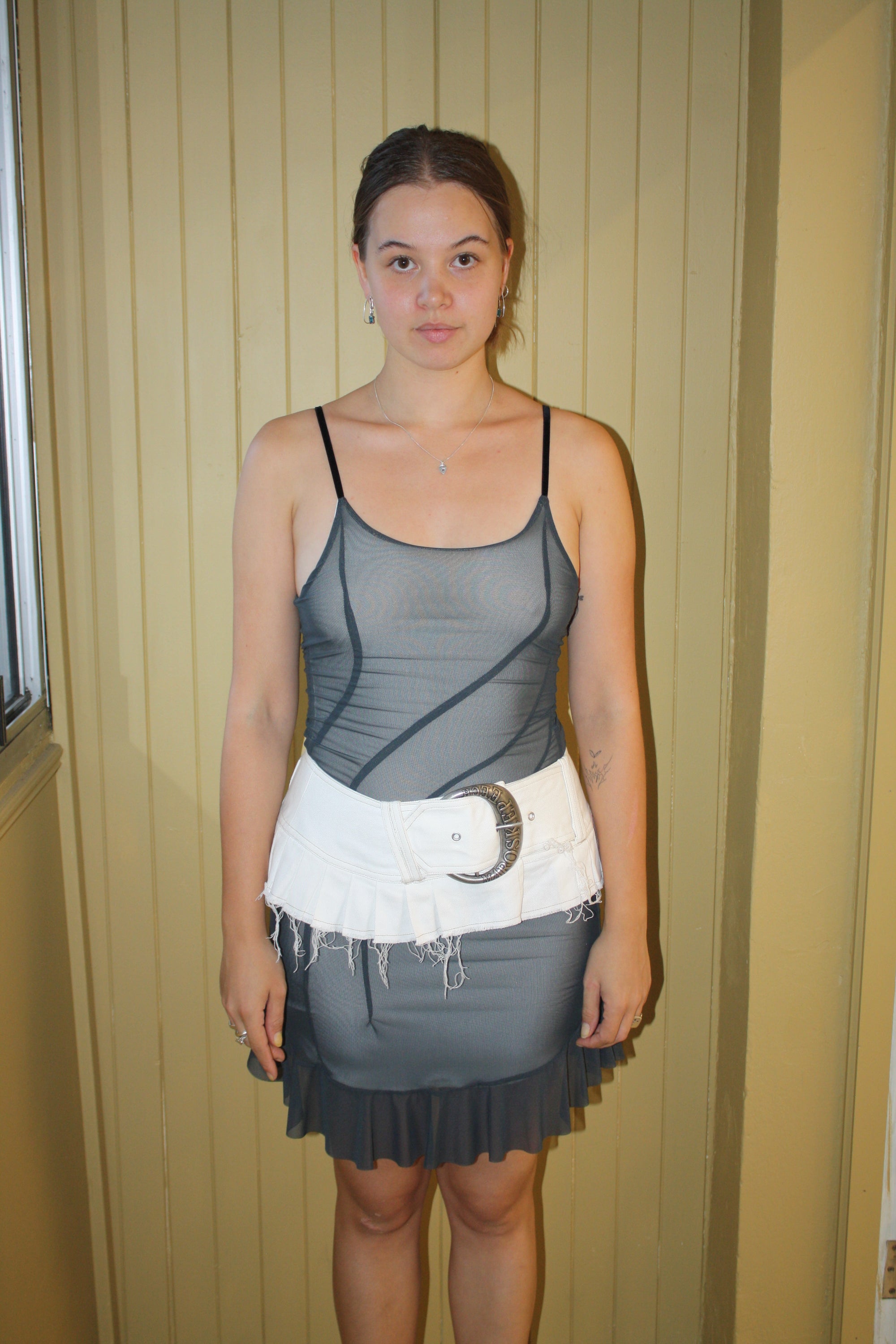 MAROSKE PEECH White denim demi belt