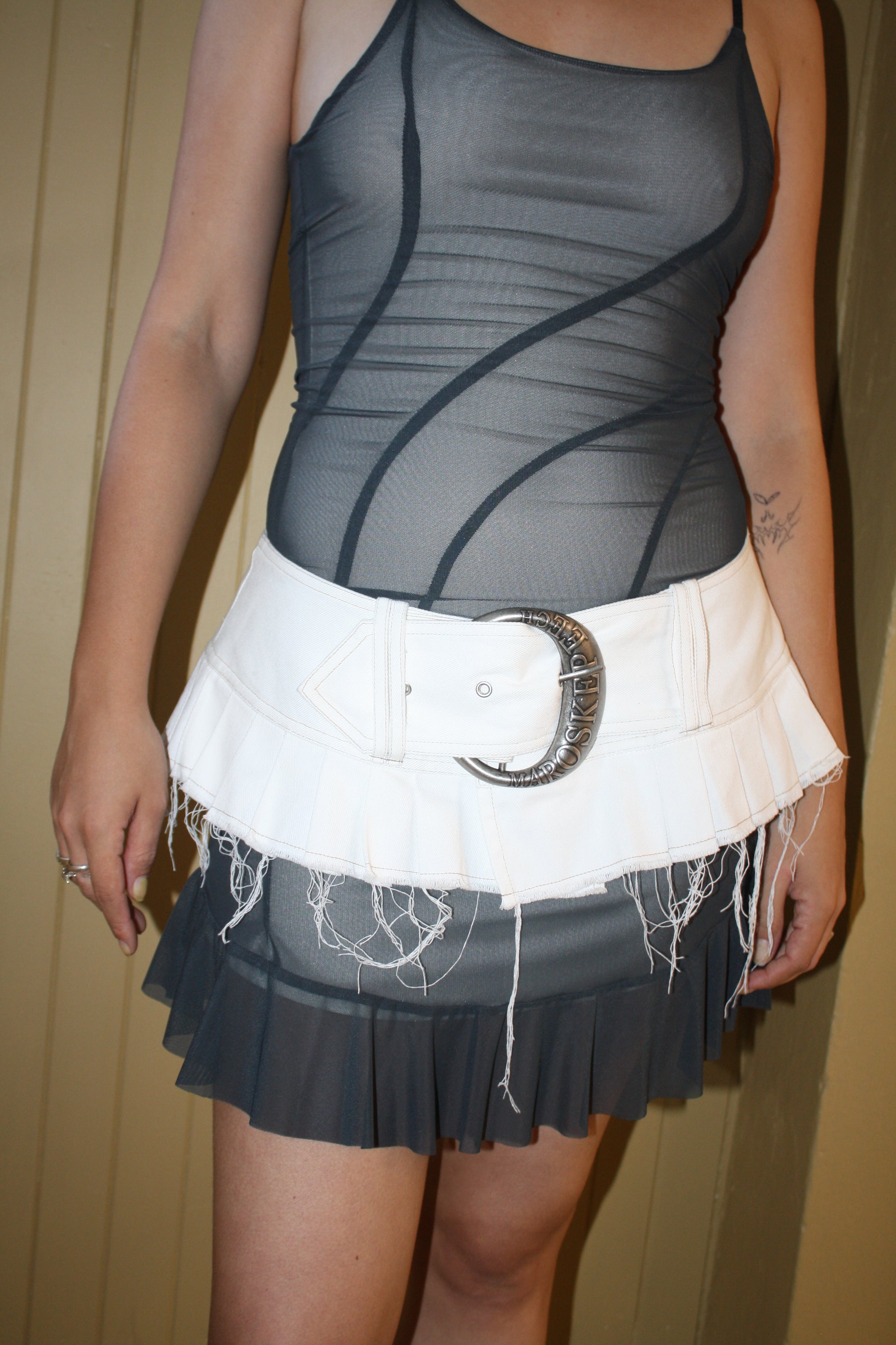 MAROSKE PEECH White denim demi belt