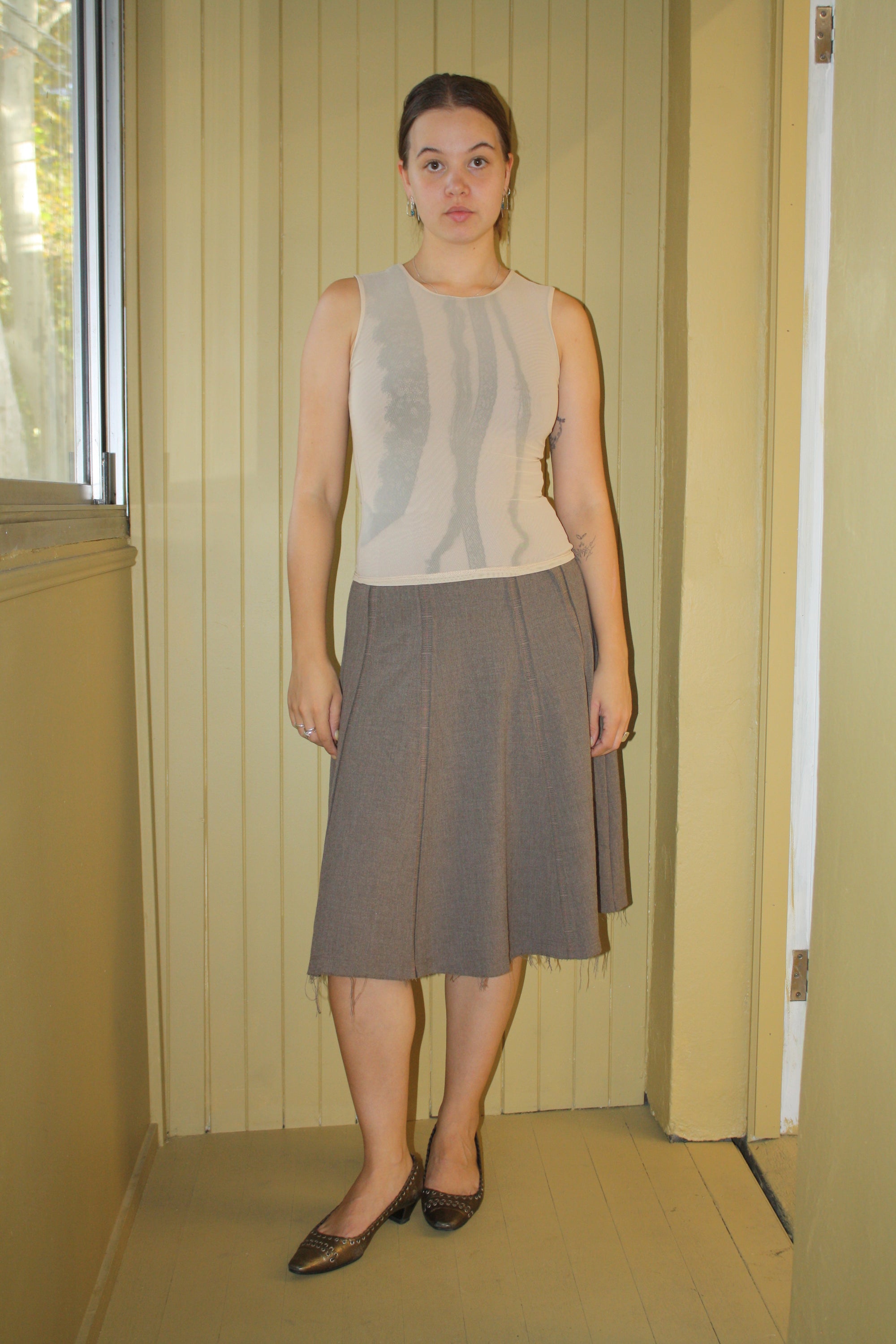 GRETA GARMEL Lace/Mesh Tank