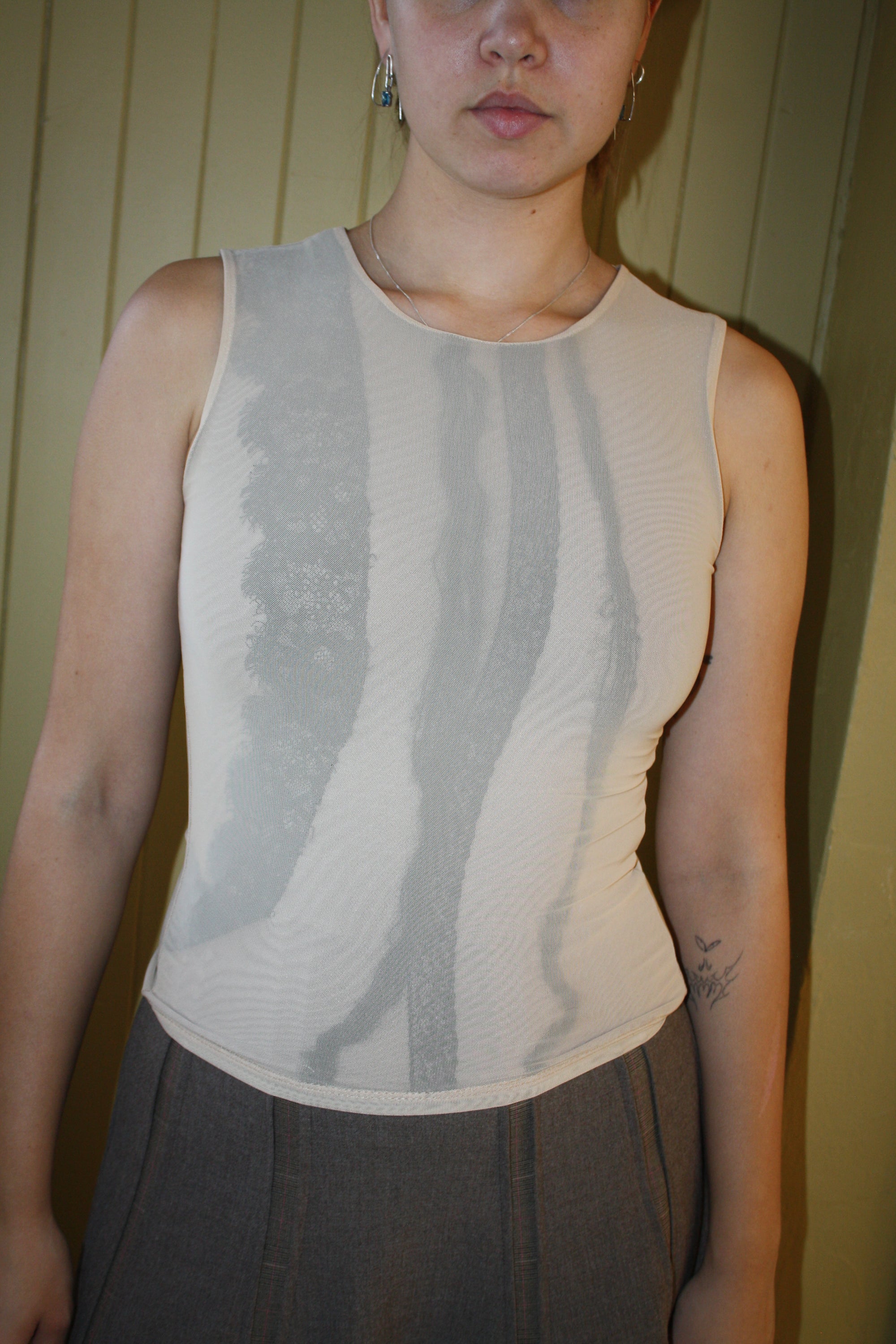 GRETA GARMEL Lace/Mesh Tank
