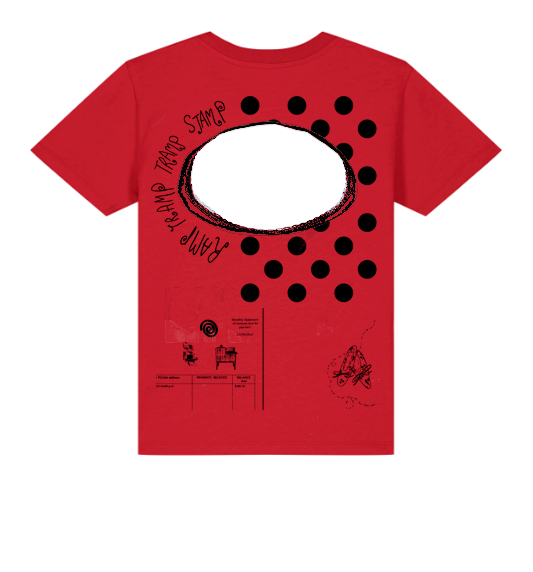 Logo removal baby tee in red