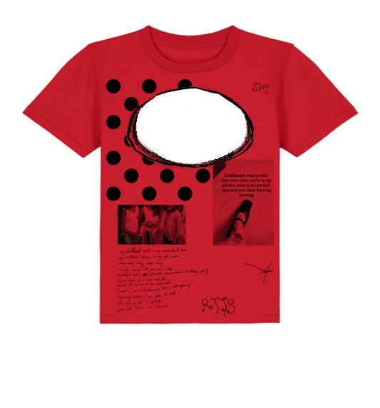 Logo removal baby tee in red