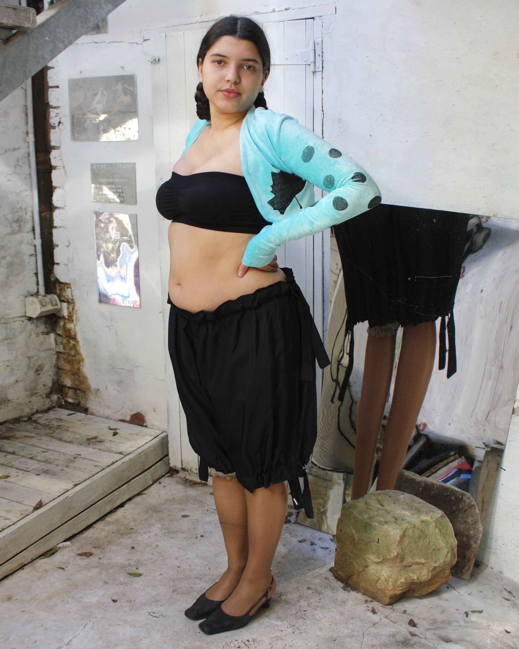 Yummy mummy bolero in aqua