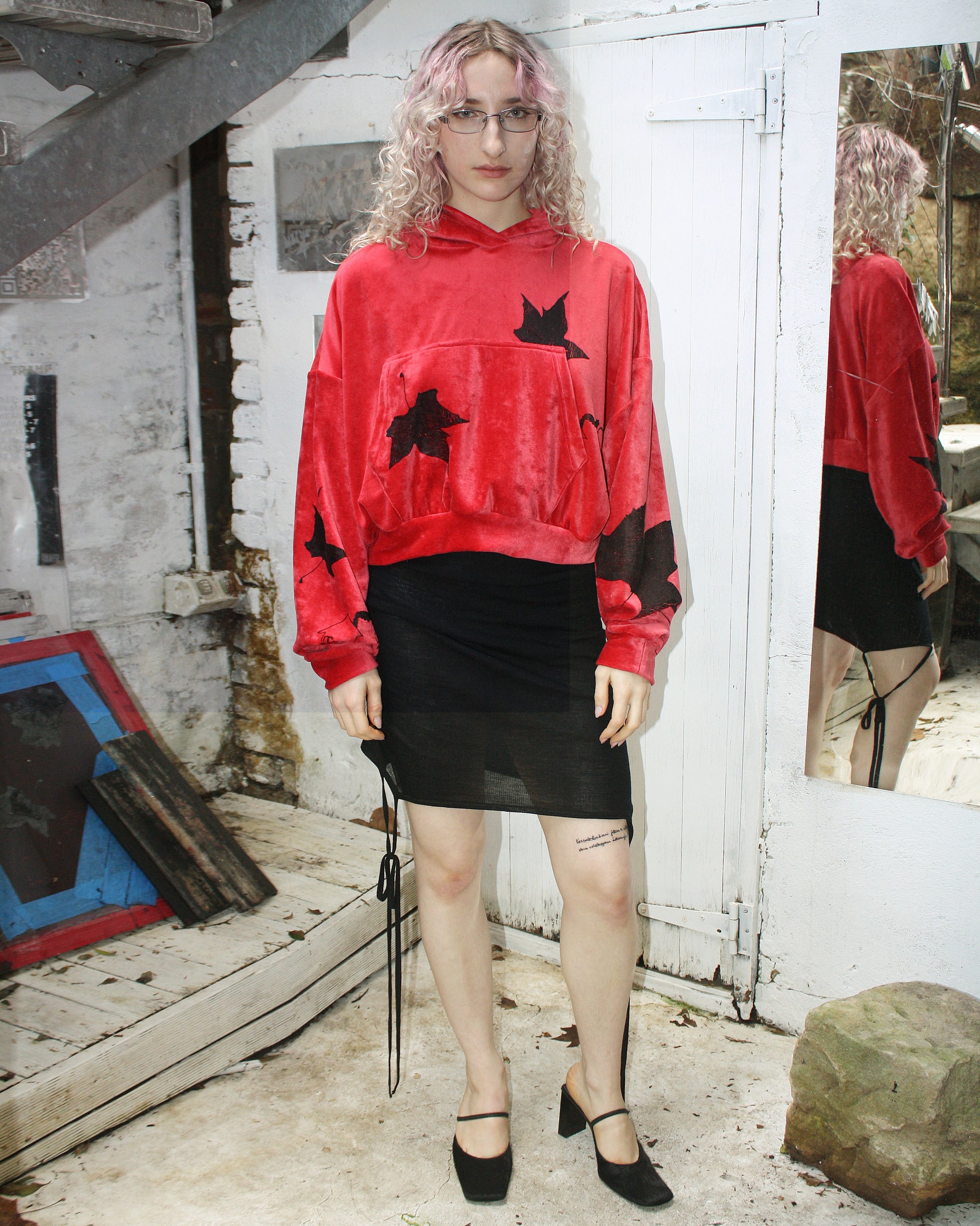 Yummy mummy hoodie in red